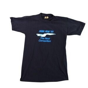 Vintage 1988 StarFest Star Trek TNG T Shirt Mens Medium Enterprise Single Stitch